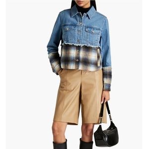 VERONICA BEARD Kimpton Checked Flannel & Denim Jacket - Women’s Size Medium New